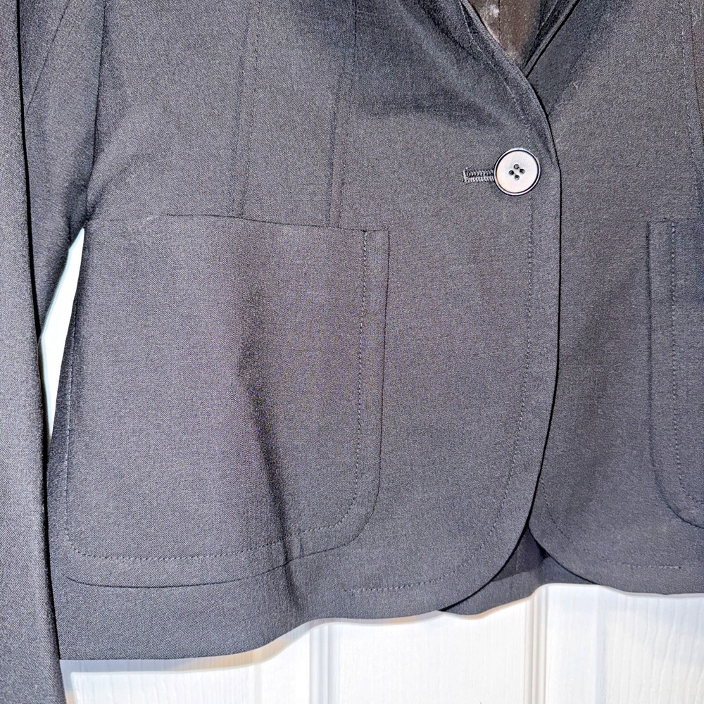 Theory Blazer 10 Charcoal Relleo Tailor Structured Workwear Office Minimalist - Picture 8 of 12